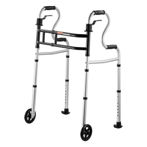 Folding Walker on Wheels, 3-in-1 Stand-Assist Folding Walkers with Adj ...