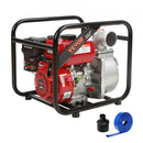 Gasoline Engine Water Pump, 80 mm, 7HP 265 GPM, 43 m Lift, 7 m Suction, 4-Stroke Gas Powered Trash Water Transfer Pump Portable High Pressure with 25ft Hose for Irrigation Pool, EPA Certified