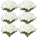 120 Pcs White Roses Artificial Flowers Realistic Bouquet Xmas Home Decor