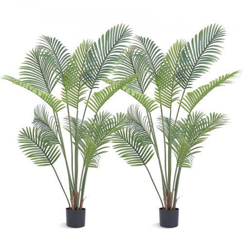 Artificial Palm Tree, 1.5m Tall Faux Plant, Secure PE Material & Anti-Tip Tilt Protection Low-Maintenance Plant, Lifelike Green Fake Tree for Home Office Warehouse Decor Indoor Outdoor