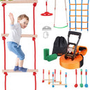 Ninja Warrior Obstacle Course for Kids, 15.24 m Weatherproof Slacklines, 500lbs Weight Capacity Monkey Line, Outdoor Playset Equipment, Backyard Toys Training Equipment Set with 10 Obstacles