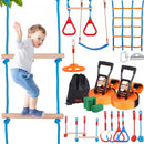 Ninja Warrior Obstacle Course for Kids, 2 x 18.3 m Weatherproof Slacklines, 500lbs Weight Capacity Monkey Line, Outdoor Playset Equipment, Backyard Toys Training Equipment Set with 14 Obstacles