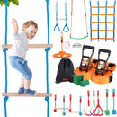 Ninja Warrior Obstacle Course for Kids, 2 x 19.8m Weatherproof Slacklines, 500lbs Weight Capacity Monkey Line, Outdoor Playset Equipment, Backyard Toys Training Equipment Set with 12 Obstacles