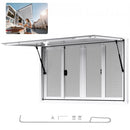 Concession Window 1346x838 mm, Aluminum Alloy Service Window for Food Truck, Up to 85 Degrees Stand Serving Window with 4 Sliding Windows, Awning Door, and Drag Hook, for Concession Trailers