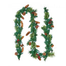 Christmas Garland, 2750mm Artificial Christmas Garland with Light String, Faux Greenery Decoration with Berry Clusters, Pine Needles, Pine Cones, Realistic Xmas Collection for Mantel Fireplace