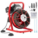 Drain Cleaner Machine Drain Auger 75FT x 1/2 Inch Manual Feed & 4 Cutters