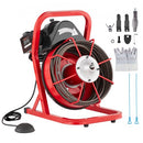 Drain Cleaner Machine Drain Auger 50FT x 3/8 Inch Manual Feed & 4 Cutters