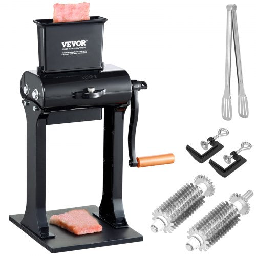 Commercial Meat Tenderizer, Heavy Duty Stainless Steel Meat Tenderizer Machine, Quick and Easy Manual Operation Kitchen Tool, 148mm Feed Port for Beef, Turkey, Chicken, Pork, Steak, and Fish