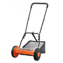 40cm Push Reel Lawn Mower 5-Blade Adjustable Height Grass Catcher 2-Wheel
