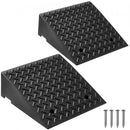 Driveway Curb Ramp, 3.175 Tons Load Capacity, 17.8 cm Rise Height Heavy Duty Curbside Bridge Ramp with Drainage Tank for Wheelchairs, Strollers, Motorcycles, Cars, Lawn Mowers & Trailers, 2 Pack