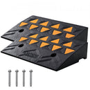 Rubber Curb Ramp 2 Pack, 11 cm Rise Height Heavy-Duty 15 tons Load Capacity Threshold Ramps, Driveway Ramps with Stable Grid Structure for Cars, Wheelchairs, Bikes, Motorcycles