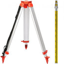 1.65M Aluminum Tripod+5M 5 Section Dumpy Laser Level Staff for Rotary Laser Level
