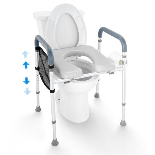 Raised Toilet Seat 19.3"-25.2" 350 lbs Universal Toilet Riser for Elderly