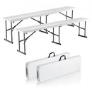 6FT Plastic Folding Bench Portable Outdoor Bench for Picnic Camping 2 Pack