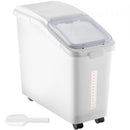 Ingredient Storage Bin, 11.4 Gallon Capacity Shelf Ingredient Bin, 280 Cup Flour Bins on Wheels Commercial Prosave Shelf-storage Ingredient Bin with Lid and Scoop Rice Bin for Kitchen White