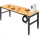 Adjustable Height Workbench 1549 x 508 mm Work Bench Table Power Outlets