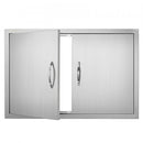 BBQ Access Door, 838x558 mm Double Outdoor Kitchen Door, Stainless Steel Flush Mount Door, Wall Vertical Door with Handles, for BBQ Island, Grilling Station, Outside Cabinet