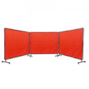 Welding Screen with Frame 3 Panel 6' x 8' Welding Curtain Screen 12 Wheels