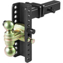 Adjustable Trailer Hitch, 203.2 mm Drop & 165.1 mm Rise Hitch Ball Mount with 50.8 mm Receiver, Solid Tube, 6350 kg GTW, 50.8 m and 58.7 mm 45