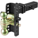 Adjustable Trailer Hitch, 152.4 mm Drop & 114.3 mm Rise Hitch Ball Mount with 50.8 mm Receiver, Solid Tube, 6350 kg GTW, 50.8 mm and 58.7 mm 45