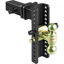 Adjustable Trailer Hitch, 25 cm Drop & 21.59 cm Rise Hitch Ball Mount with 6.35 cm Receiver Solid Tube, 6577 kgs GTW, 5.08 cm & 5.08-0.79 cm 45
