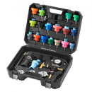 28 pcs Universal Radiator Pressure Tester Kit, Coolant Pressure Tester Kit with Manual Pump and Color-coded Test Caps, Coolant Vacuum Refill kit for Cars Motorcycles Trucks Cooling System
