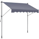 Manual Retractable Awning, 3m Outdoor Retractable Patio Awning Sunshade Shelter, Adjustable Patio Door Window Awning Canopy with 39" Sun Shade Curtain for Backyard, Garden, Balcony