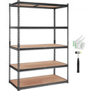 Storage Shelving Unit, 5-Tier Adjustable, 907 kg Capacity, Heavy Duty Garage Shelves Metal Organizer Utility Rack, Black, 122L x 61W x 183H cm for Kitchen Pantry Basement Bathroom Laundry Closet