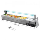 Commercial Food Warmer, 5-Pan Electric Steam Table with Glass Cover, 1500W Countertop Stainless Steel Buffet Bain Marie with 30-85°C Temp Control for Catering, Buffet, Parties, Restaurants