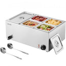 Commercial Electric Food Warmer 5-Pan Countertop Buffet 14.5L Bain Marie