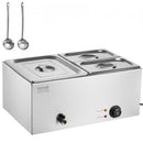 Commercial Food Warmer, 3-Pan Electric Steam Table, 1200W Professional Countertop Stainless Steel Buffet Bain Marie with 30-85°C Temp Control for Catering, Buffet, Parties, Restaurants