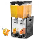 Commercial Beverage Dispenser, 2 Tanks 10 L Per Tank Juice Dispenser, 270W Stainless Steel Ice Tea Drink Machine with 7℃-12℃ Cooling Temperature, for Cold Drink Restaurant Bar Party