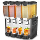 Commercial Beverage Dispenser, 4 Tanks 10 L Per Tank Juice Dispenser, 430W Stainless Steel Ice Tea Drink Machine with 7℃-12℃ Cooling Temperature, for Cold Drink Restaurant Bar Party
