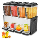 Commercial Beverage Dispenser, 4 Tanks 12 L Per Tank Juice Dispenser, 510W Stainless Steel Ice Tea Drink Machine with 7℃-12℃ Cooling Temperature, for Cold Drink Restaurant Bar Party