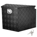 Trailer Tongue Box, Aluminum Alloy Diamond Plate Tongue Box Tool Chest, Heavy Duty Trailer Box Storage with Lock and Keys, for Pickup Truck, RV, Trailer, 737 x 410 x 460 mm/29x16.5x18inch