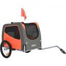 Dog Bike Trailer, Supports up to 30 kg, Pet Cart Bicycle Carrier, Easy Folding Frame with Quick Release Wheels, Universal Bicycle Coupler, Reflectors, Flag, Collapsible to Store, Orange/Gray