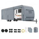 Travel Trailer Cover, 9.1-9.8m RV Cover, 4-Layer Non-Woven Fabric Camper Cover, Waterproof, Windproof And Wear-Resistant Class A RV Cover, Rip-Stop Camper Cover with Storage Bag and Patches