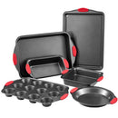 Baking Pan Set 6-Piece Nonstick Carbon Steel Set with Silicone Handles