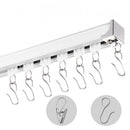 Ceiling Curtain Track Set 17.7 FT/5.4 Meter Room Divider with Hooks White