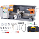 Metal Lathe Machine, 200 mm x 350 mm, Precision Benchtop Power Metal Lathe, 50-2500 RPM Continuously Variable Speed, 500W Brush Motor Metal Gears, with Tool Box for Processing Precision Parts