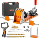 Pocket Hole Jig Kit, 34 Pcs Pocket Hole Jig System with C-clamp,  Fixture, Step Drills, Wrenches, Drill Stop Rings, Square Drive Bits, Toolbox, for DIY Carpentry Projects, Adjustable