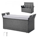 Outdoor Storage Bench PE Rattan 151L Deck Box Waterproof Outdoor Seat