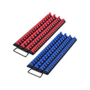 Portable Socket Organizer Tray, 2PCS Metric & SAE Socket Organizer Set Hold up to 160 Sockets, 1/4", 3/8" and 1/2" Heavy-Duty Socket Rail with Handle & Steel Base for Tool Box Drawer