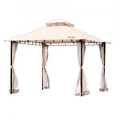 Patio Gazebo for 6-8 Person, 3.05 x 3.05 m Backyard Gazebo, with Mosquito Netting, Metal Frame, and PU Coated 180G Polyester, Outdoor Canopy Shelter for Patio, Backyard, Lawn, Garden, Deck