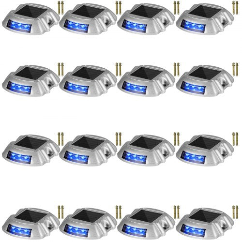 Solar Driveway Lights Blue 16-Pack Solar Powered Deck Light Lamp Outdoor Road