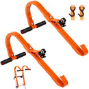Ladder Roof Hook, 2 Pack with Wheel Heavy Duty Steel Ladder Stabilizer, Roof Ridge Extension Rubber Grip T-Bar for Damage Prevention, 500 lbs Weight Rating, Fast & Easy to Access Steep Roofs