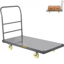 Platform Truck, 907.18kg Capacity Steel Flatbed Cart, 119.38cm Length x60.96cmWidthx81.28cmHeight Flat Dolly, Hand Truckswith12.7cmNylon Casters, Heavy-Duty Utility Push Carts for Luggage Moving