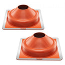 2 PCs Roof Pipe Flashing Boots, Fit Pipe OD 160 - 300 mm, Flexible Silicone Roofing Jack Pipe Flashing, High Temp -74℃ - 225℃, Square Red Metal Base, for Chimney, Wood Stove & Outdoor Vent Pipe