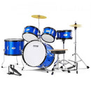 Kids Drum Set, 5-Piece, 406.4 mm Beginner Full Drum Set with Bass Toms Snare Floor Drum Adjustable Throne Cymbal Hi-Hat Pedal and Two Pairs of Drumsticks, Starter Drum Kit for Child Kids, Blue