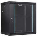 Wall Mount Network Server Cabinet, 393.7 mm Deep, Server Rack Cabinet Enclosure, 90.72 kg Max. Ground-mounted Load Capacity, with Locking Glass Door Side Panels, for IT Equipment, A/V Devices